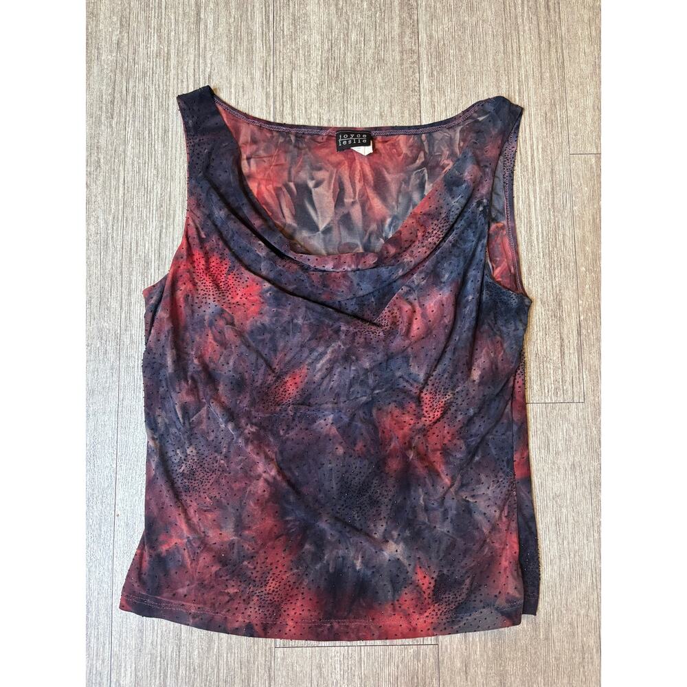 joyce leslie 90s cowl neck beaded top